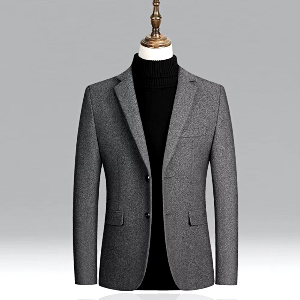 High Quality Men'S Two Buttons Lapel Suit Coat Wool Blends Casual Blazers Men Solid Business Casual Mens Coats and Jackets 2021