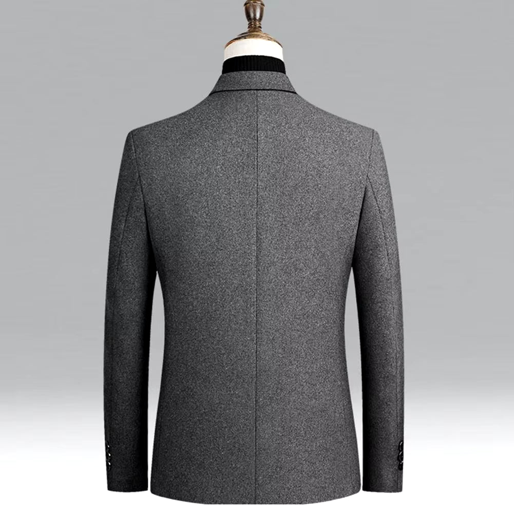High Quality Men'S Two Buttons Lapel Suit Coat Wool Blends Casual Blazers Men Solid Business Casual Mens Coats and Jackets 2021