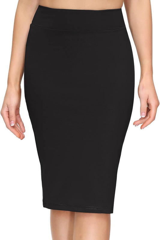 Women'S Premium Stretch Office Pencil Skirt Made below Knee
