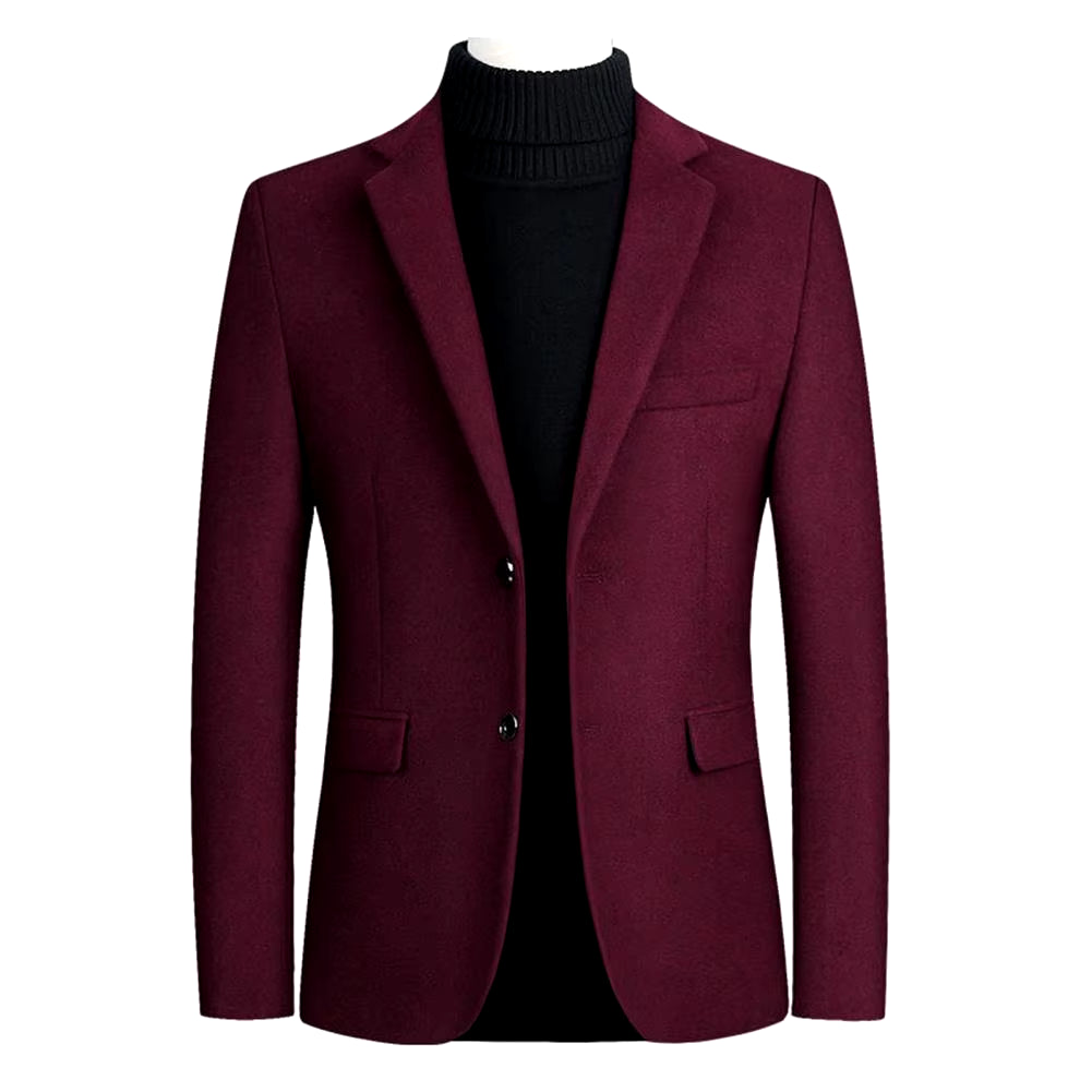 High Quality Men'S Two Buttons Lapel Suit Coat Wool Blends Casual Blazers Men Solid Business Casual Mens Coats and Jackets 2021