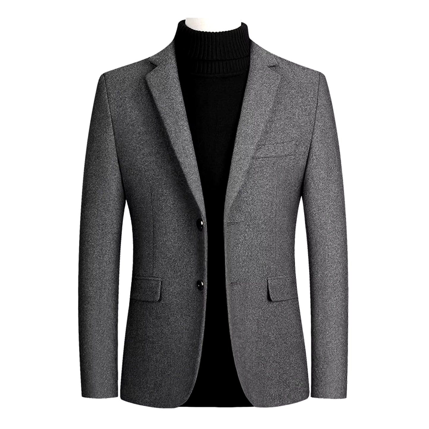 High Quality Men'S Two Buttons Lapel Suit Coat Wool Blends Casual Blazers Men Solid Business Casual Mens Coats and Jackets 2021