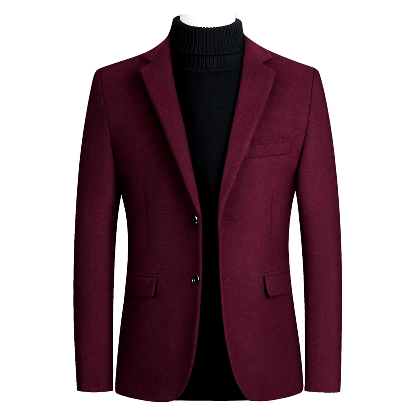 High Quality Men'S Two Buttons Lapel Suit Coat Wool Blends Casual Blazers Men Solid Business Casual Mens Coats and Jackets 2021