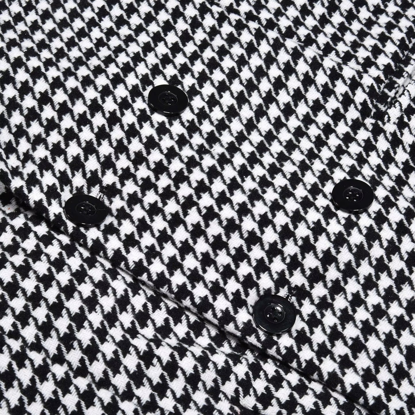 Houndstooth Business Blazer for Men 2024 Plaid Notched Lapel Suit Jacket Formal Male Fashion Coat Casual Suit Male