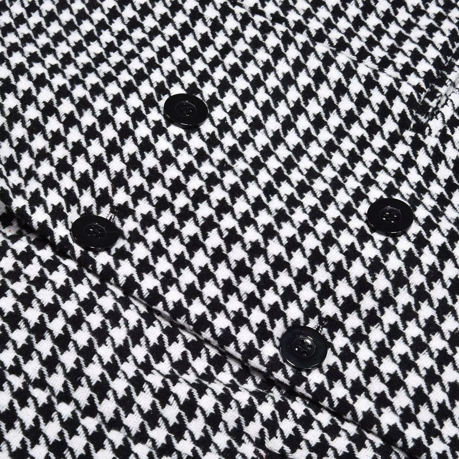 Houndstooth Business Blazer for Men 2024 Plaid Notched Lapel Suit Jacket Formal Male Fashion Coat Casual Suit Male